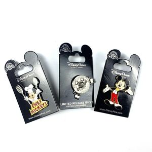 Disney‎ Parks Mickey Mouse Pins Lot of 3 Chef Mickeys Tuxedo Silver Chaser
